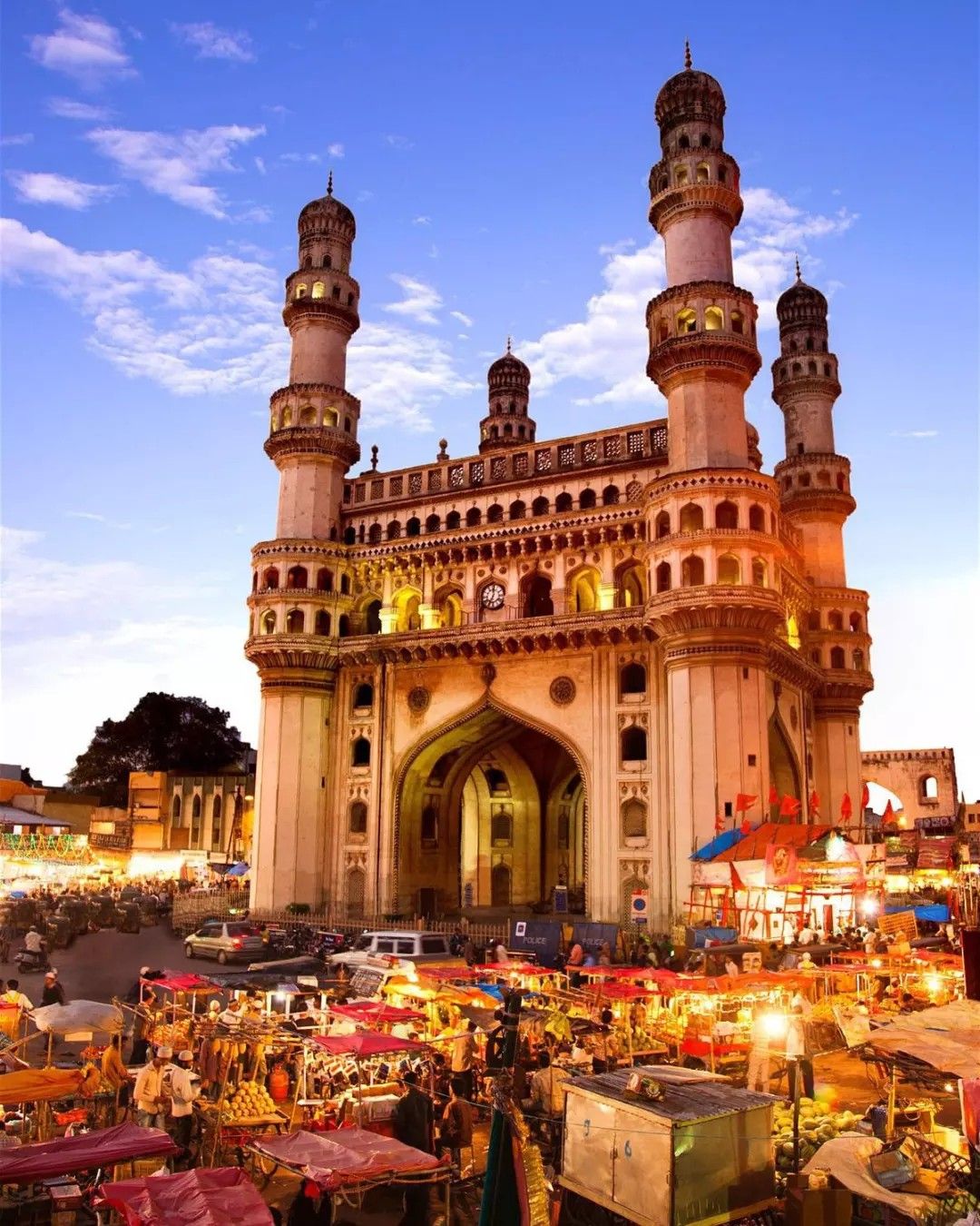 Hyderabad Charminar and city view
